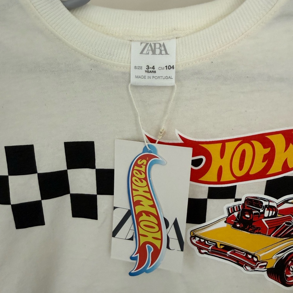 Zara Kids Hot Wheels Long Sleeve Tee 3-4 Years NWT - Picture 3 of 3